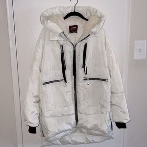 NWT White Utility Puffer Parka Coat